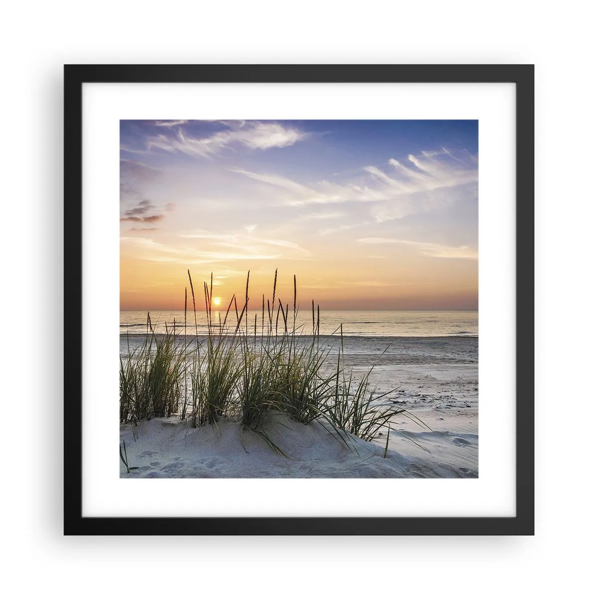 Póster en marco negro - Mira, piensa, siente - 40x40 cm