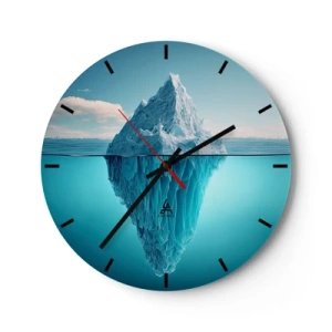 Reloj de pared - Reloj de vidrio - Un iceberg flotando en el océano con su parte submarina visible. - 30x30cm - El trono de hielo - Decoración de pared moderna para salón, cocina y dormitorio ARTTOR