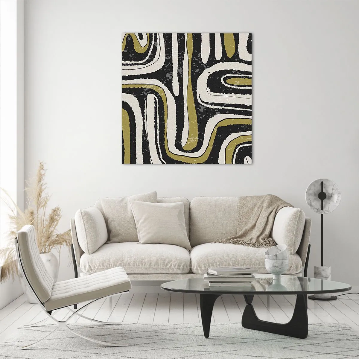 Cuadro sobre vidrio - Impresiones sobre Vidrio - Composición: tramos y callejones - 30x30 cm