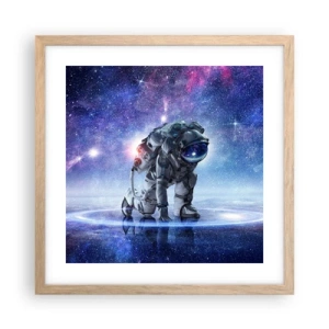 Póster en marco roble claro - Cielo estrellado sobre mí - 40x40 cm