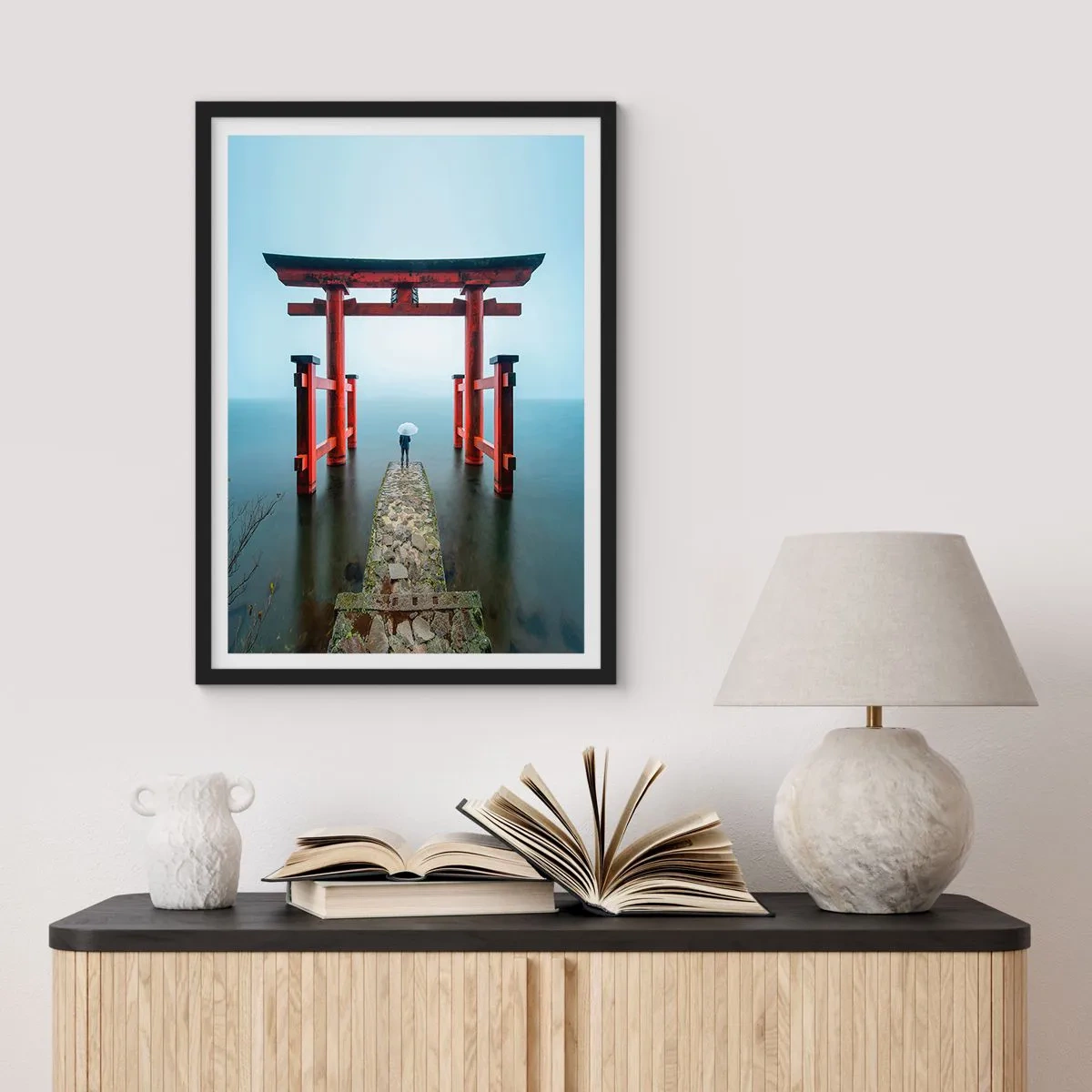 Póster en marco negro - Ensueño japonés - 30x40 cm