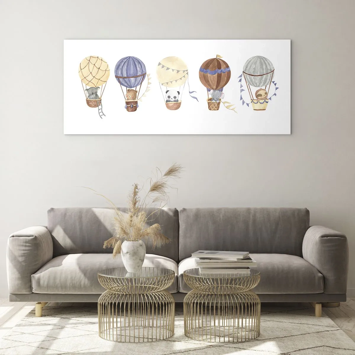 Cuadro sobre vidrio - Impresiones sobre Vidrio - Amigos de viaje - 90x30 cm