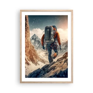 Póster en marco roble claro - Guerrero solitario - 50x70 cm