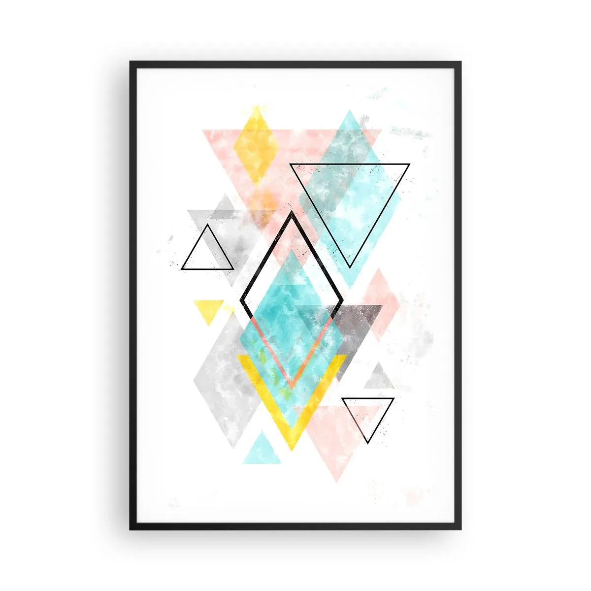 Póster en marco negro - Un juego geométrico - 70x100 cm