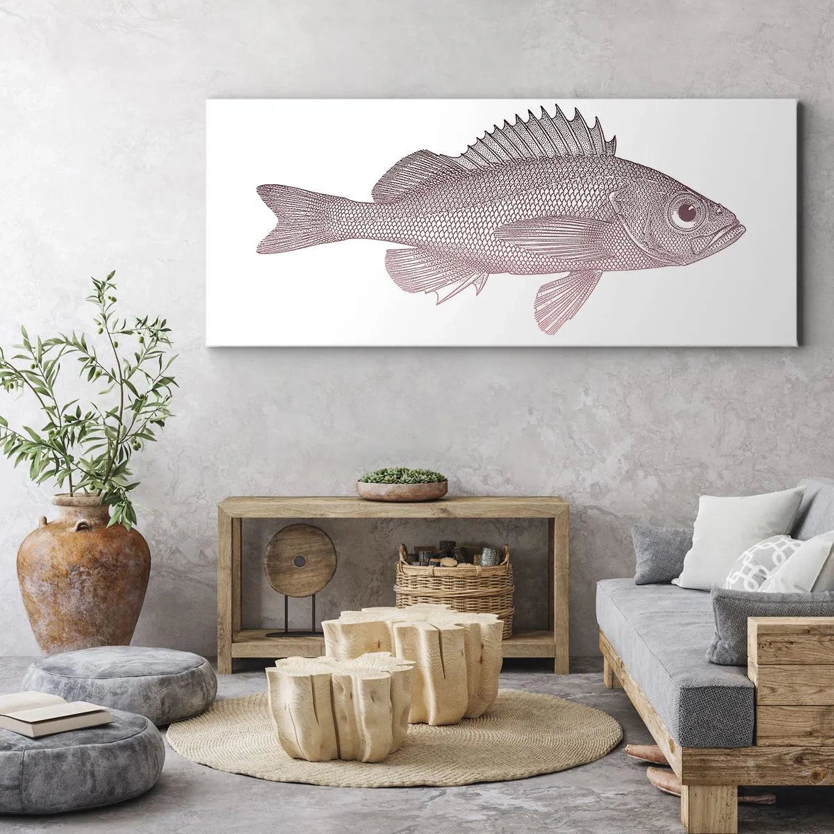 Cuadro sobre lienzo - Impresión de Imagen - Pez de ojos grandes - 100x40 cm