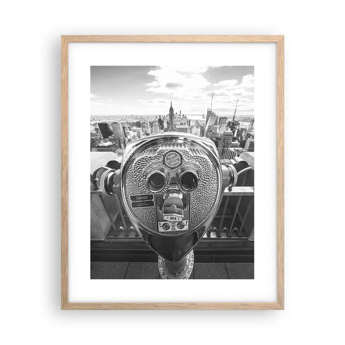 Póster en marco roble claro - Sobre la ciudad - 40x50 cm