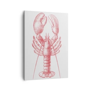Cuadro sobre lienzo - Impresión de Imagen - Dibujo de una langosta en tono rojo. - 50x70cm - La reina de los fondos rocosos - Decoración de pared moderna para salón y dormitorio ARTTOR
