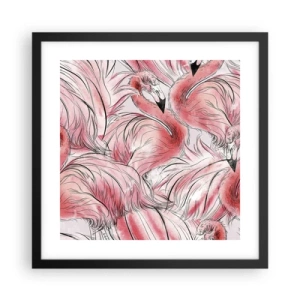 Póster en marco negro - Ballet de aves - 40x40 cm