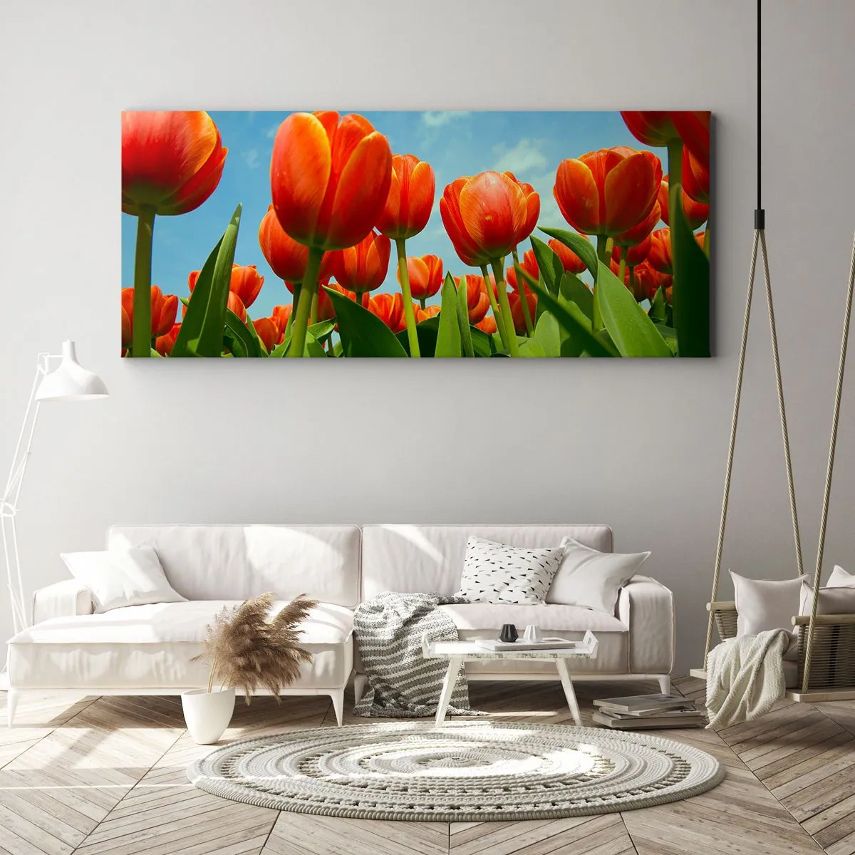 Cuadro sobre lienzo - Impresión de Imagen - Excepto el cielo azul no necesitan nada en la vida - 100x40 cm