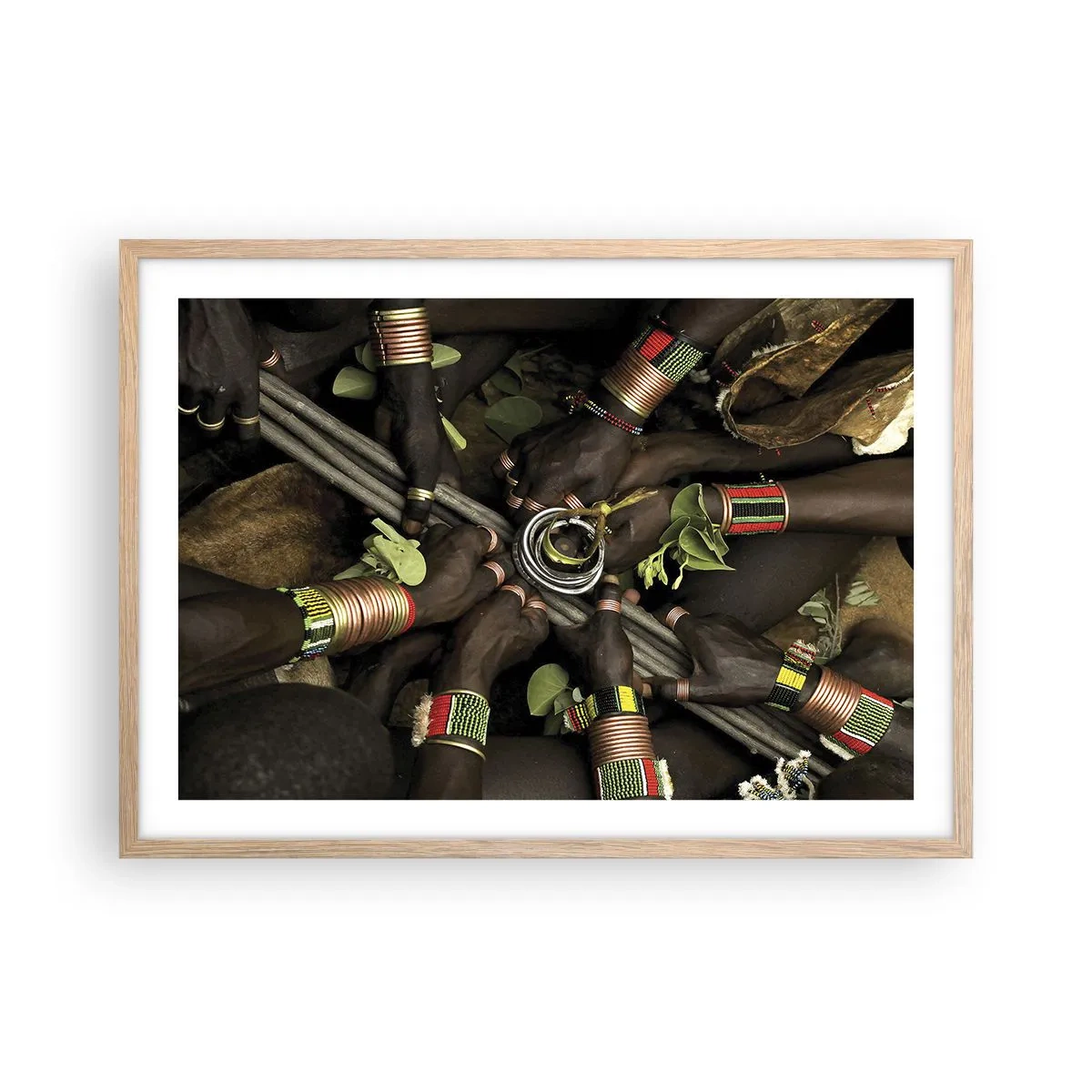 Póster en marco roble claro - Estamos juntos - 70x50 cm