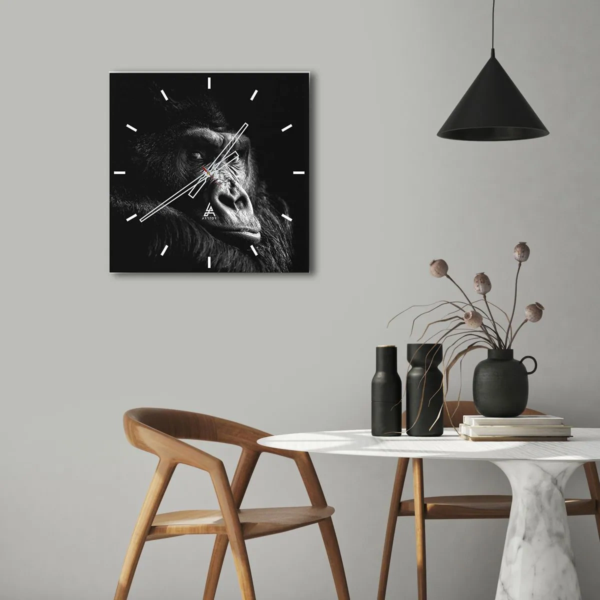 Reloj de pared - Reloj de vidrio - ¿Y qué estás mirando? - 30x30 cm