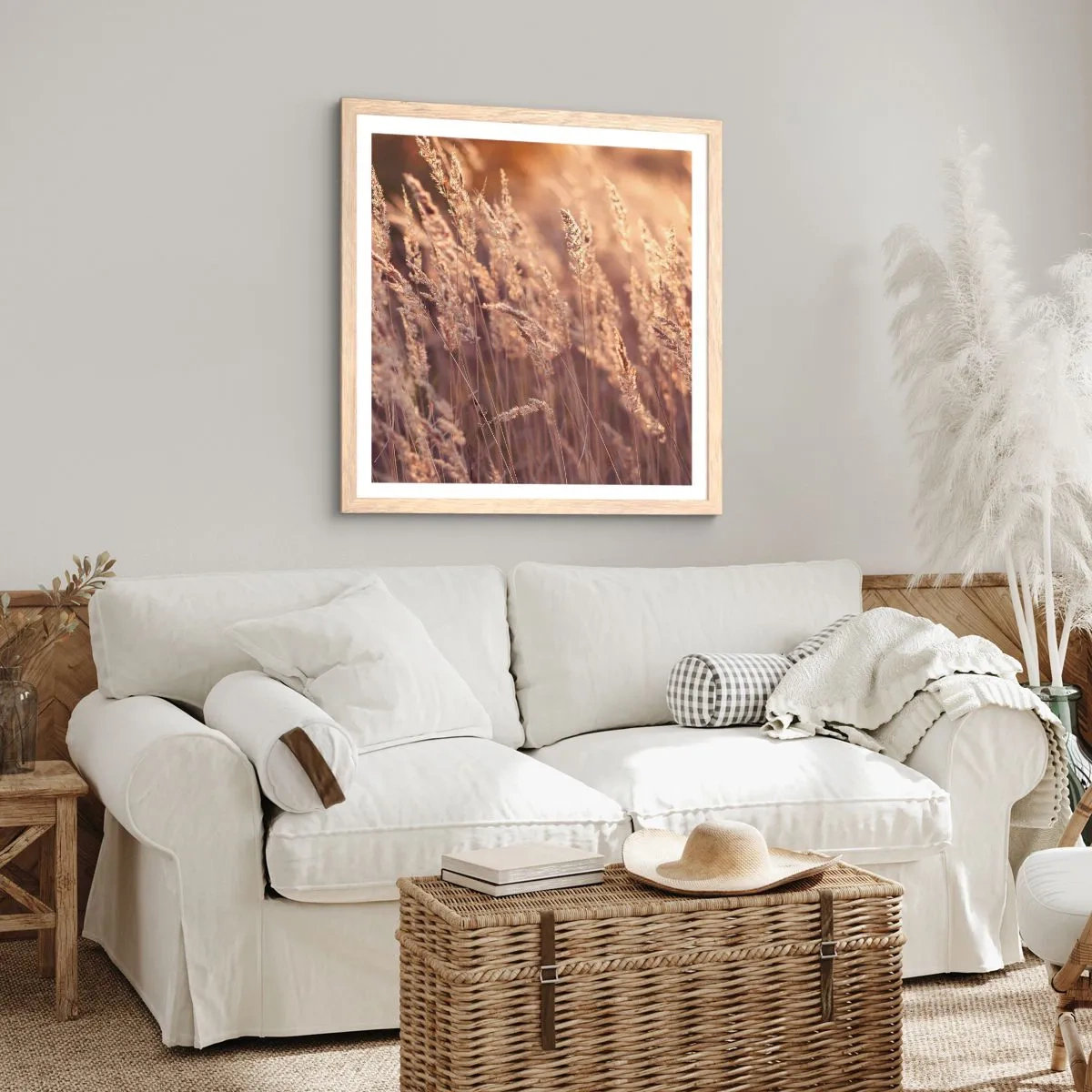 Póster en marco roble claro - Listos para dar la bienvenida al otoño - 60x60 cm