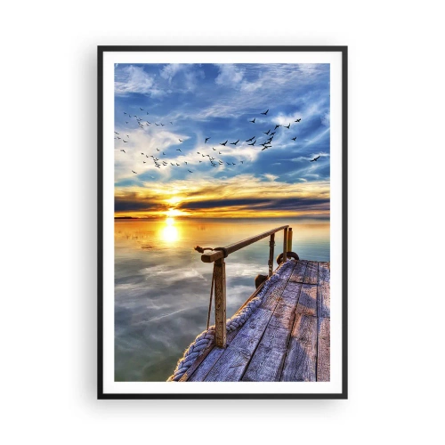 Póster en marco negro - El viento se va a descansar - 70x100 cm