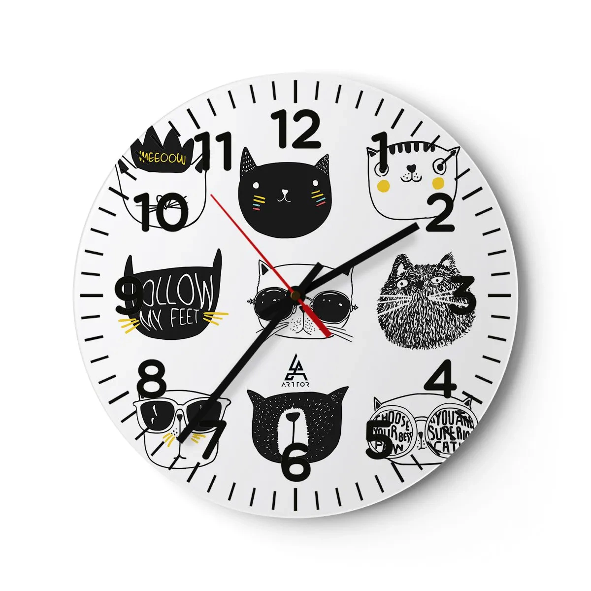 Reloj de pared - Reloj de vidrio - Cada uno diferente - 40x40 cm