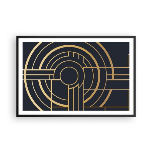 Póster en marco negro - Giro de los elementos - 91x61 cm