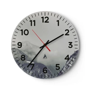 Reloj de pared - Reloj de vidrio - Valle de la niebla - 30x30 cm