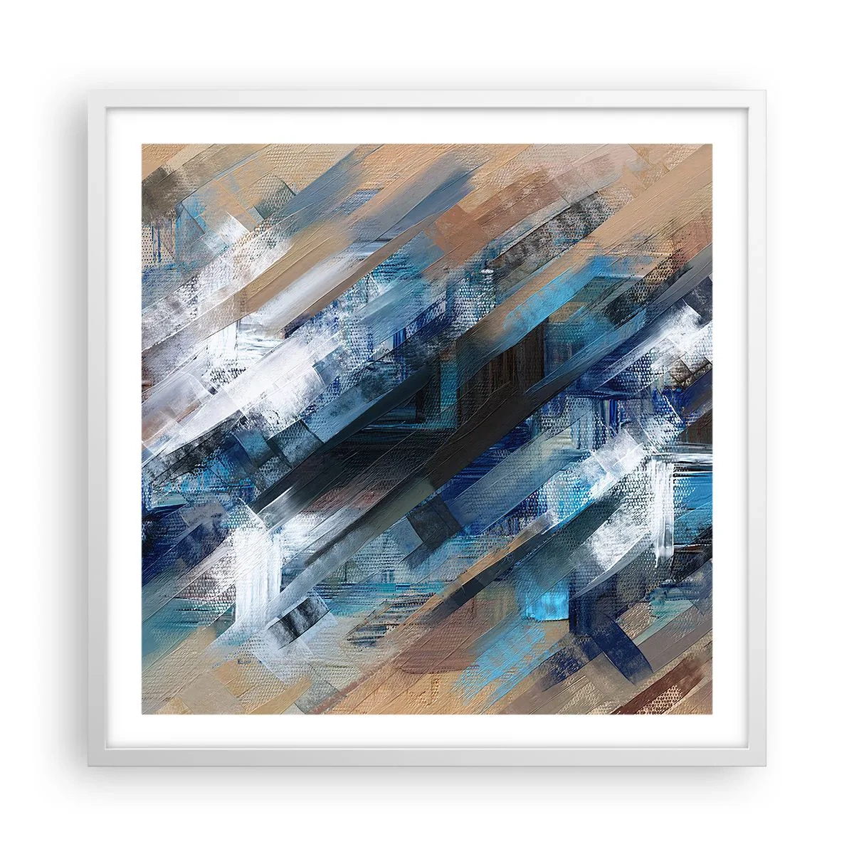 Póster en marco blanco - En una inclinación azul - 60x60 cm