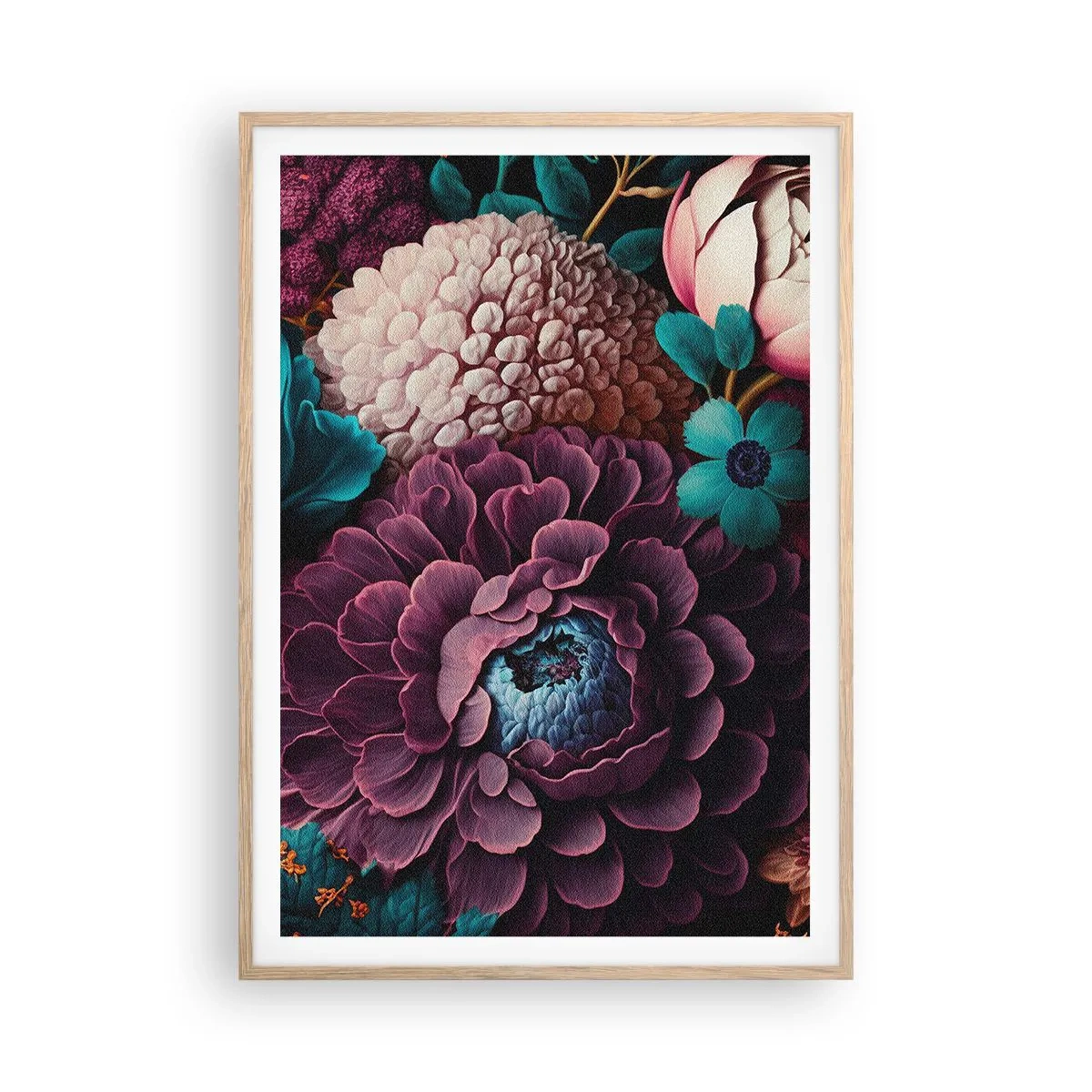 Póster en marco roble claro - Naturaleza en abundancia - 70x100 cm