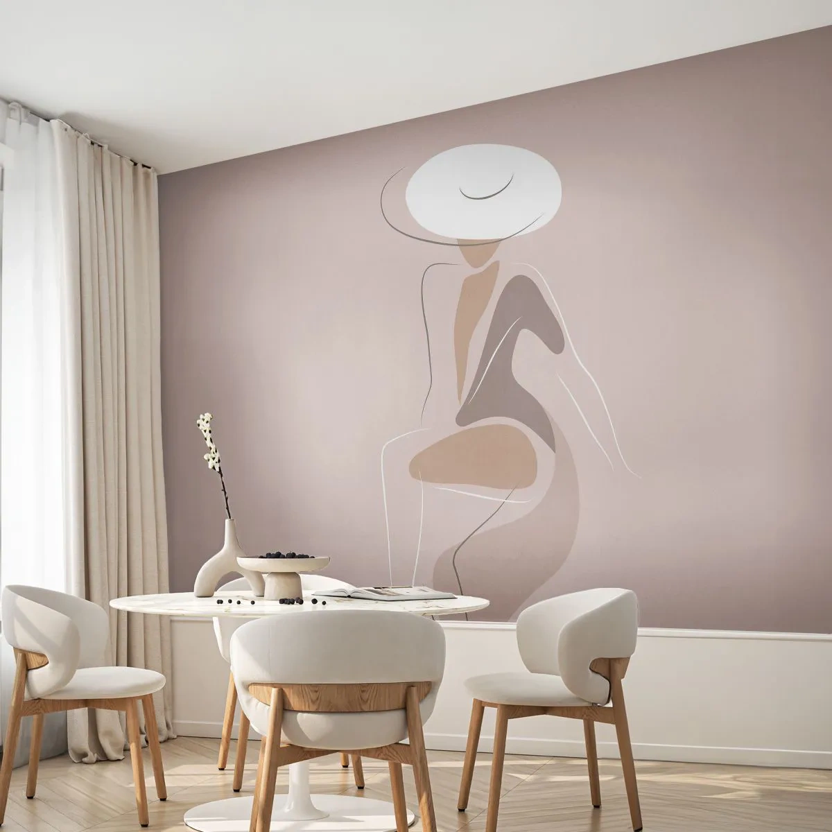 Fotomural Autadhesivo Deluxe Sticker - Una auténtica dama - Gráficos, Mujer, mujer con sombrero - 350x256 cm