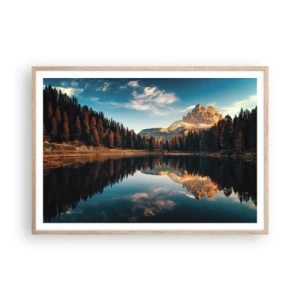 Póster en marco roble claro - Paisaje duplicado - 100x70 cm