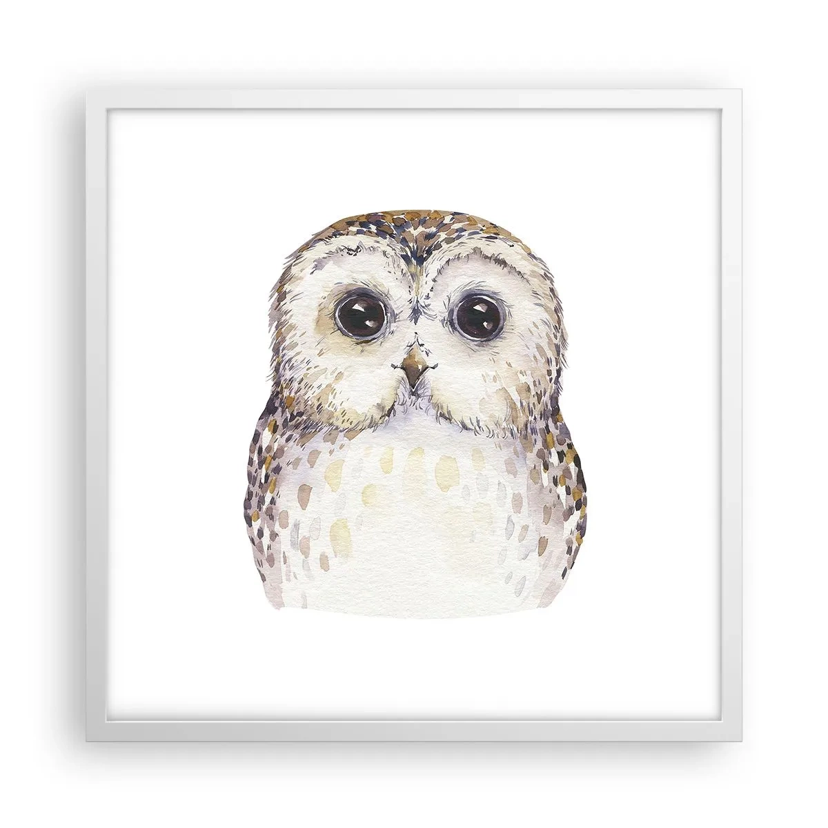 Póster en marco blanco - Mírame a los ojos - 50x50 cm