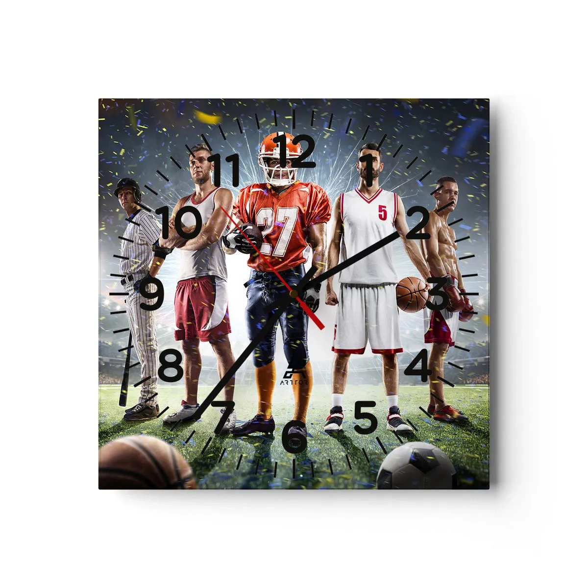 Reloj de pared - Reloj de vidrio - Gladiadores sobre los terrenos de juego - 30x30 cm