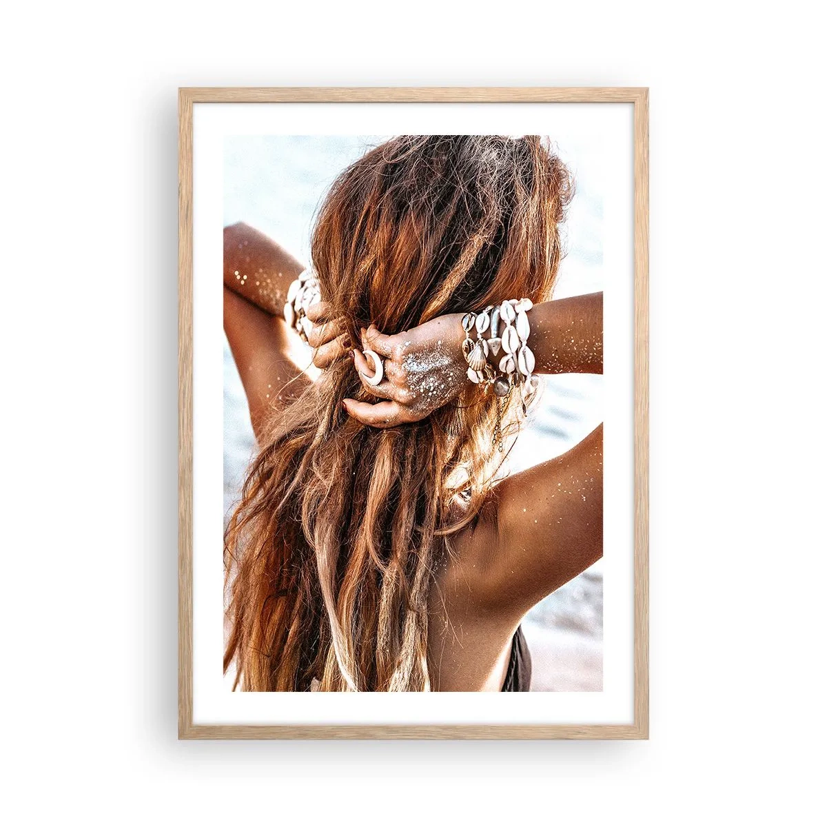 Póster en marco roble claro - Hermanada con el agua y el sol - 50x70 cm
