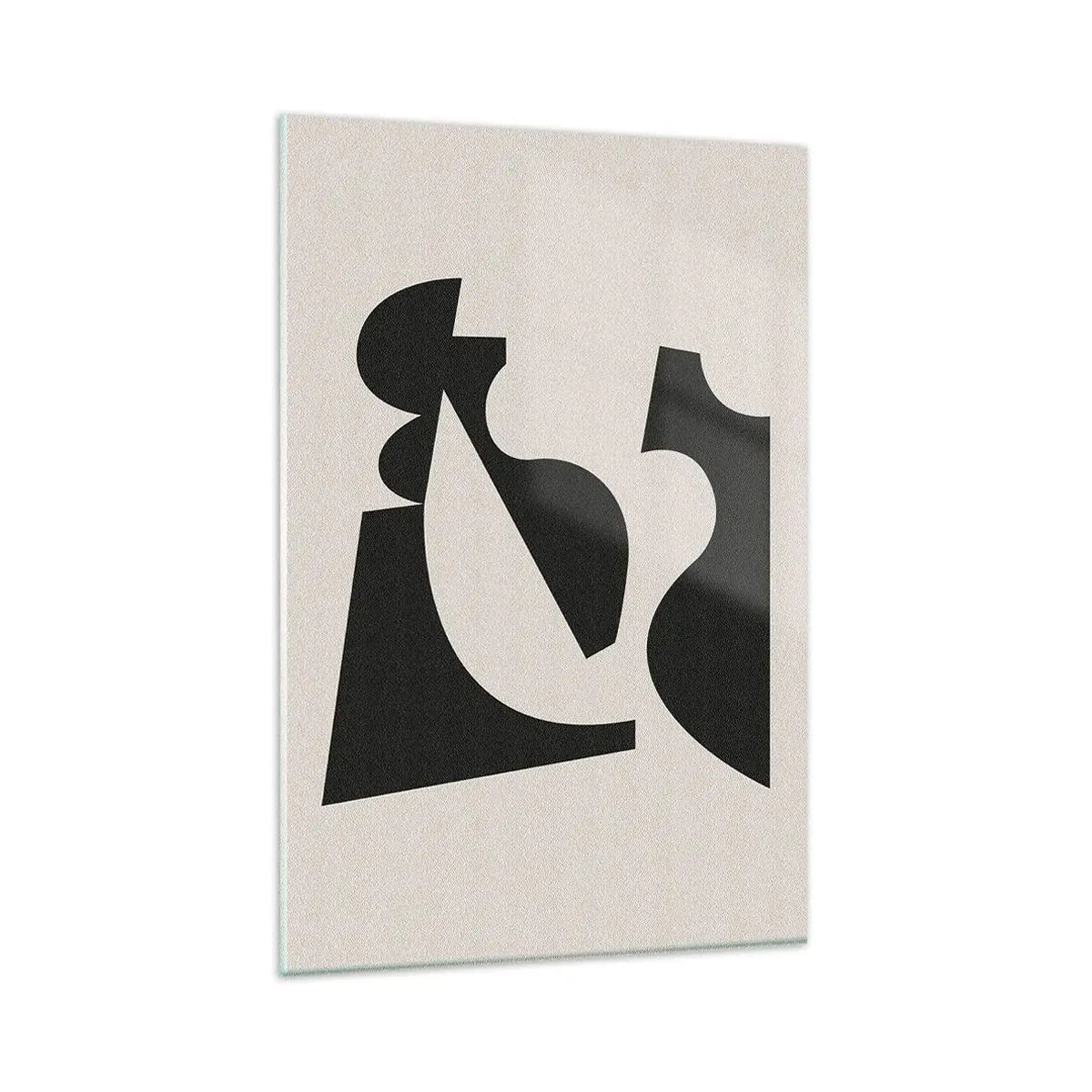 Cuadro sobre vidrio - Impresiones sobre Vidrio - Composición geométrica abstracta en blanco y negro - 80x120cm - Para automontaje - Decoración de pared moderna para salón y dormitorio ARTTOR