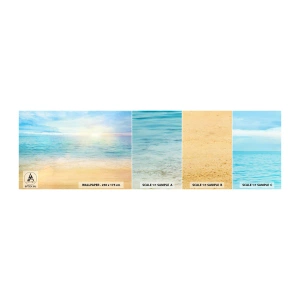 Muestra de fotomural autoadhesivo Deluxe Sticker - Gran cielo azul - Mar, Vista, Playa - 100x30 cm