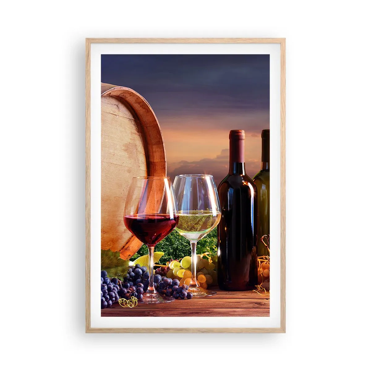 Póster en marco roble claro - Aquí la vida tiene un sabor - 61x91 cm