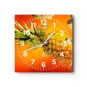 Reloj de pared - Reloj de vidrio - Jugosa frescura tropical - 40x40 cm