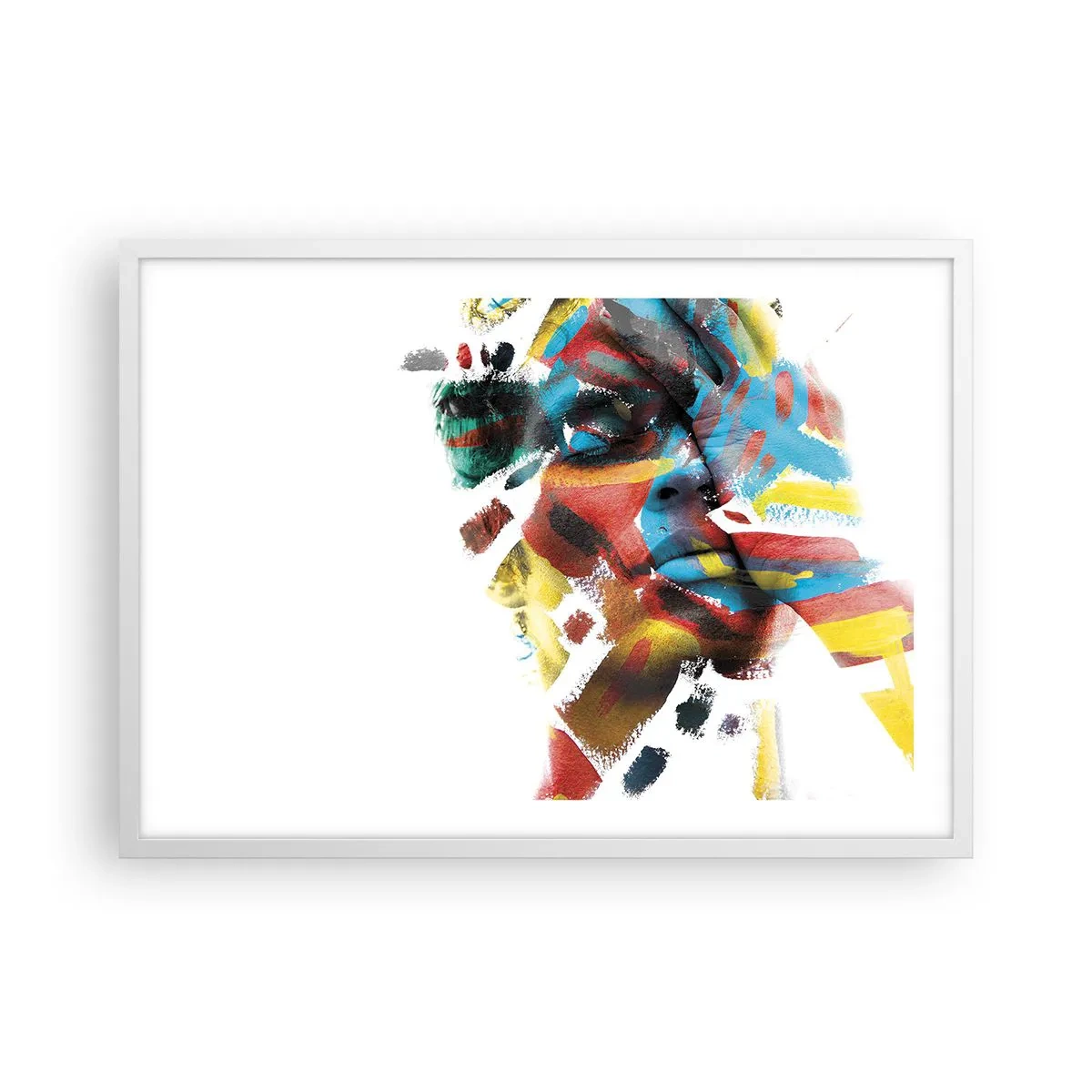 Póster en marco blanco - Una personalidad colorida - 70x50 cm