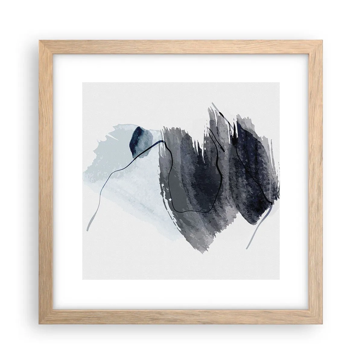 Póster en marco roble claro - Intensidad y movimiento - 30x30 cm