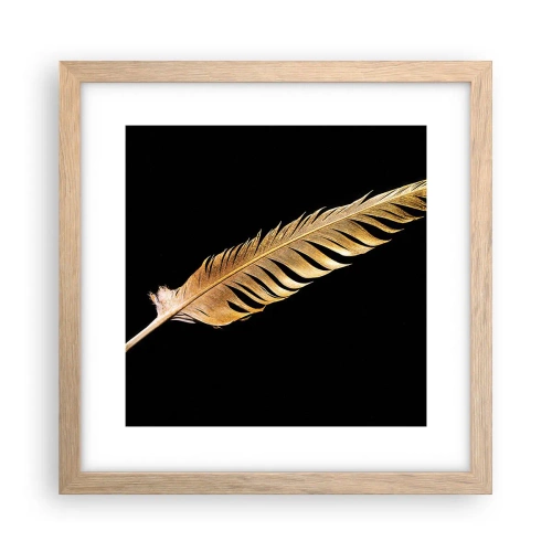 Póster en marco roble claro - Pluma de alta calidad - 30x30 cm