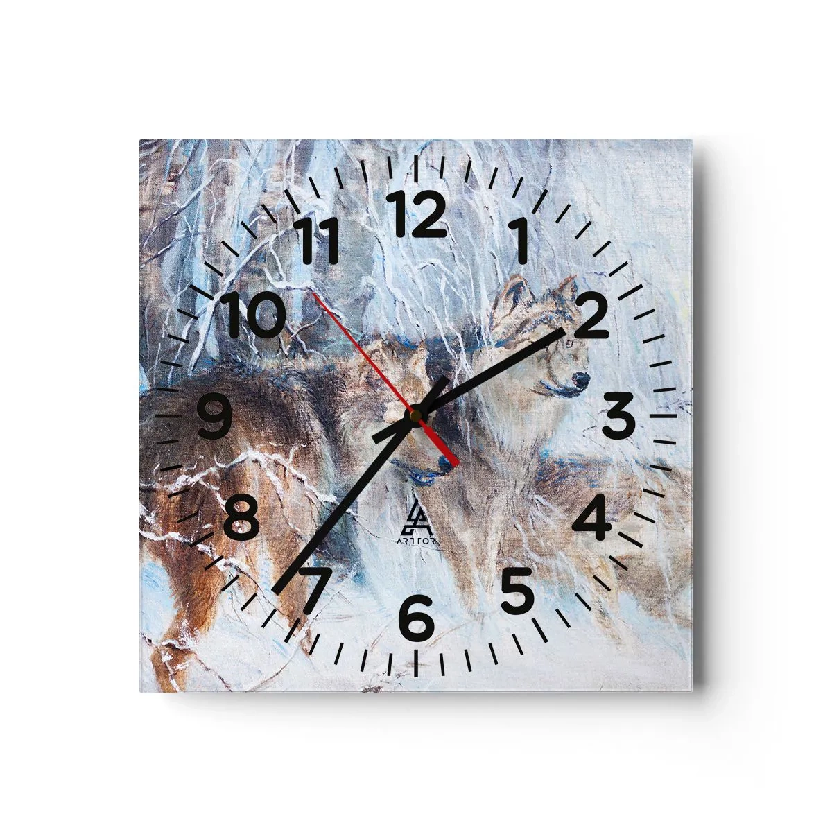 Reloj de pared - Reloj de vidrio - ¡Cuidado! Aquí viene... - 30x30 cm