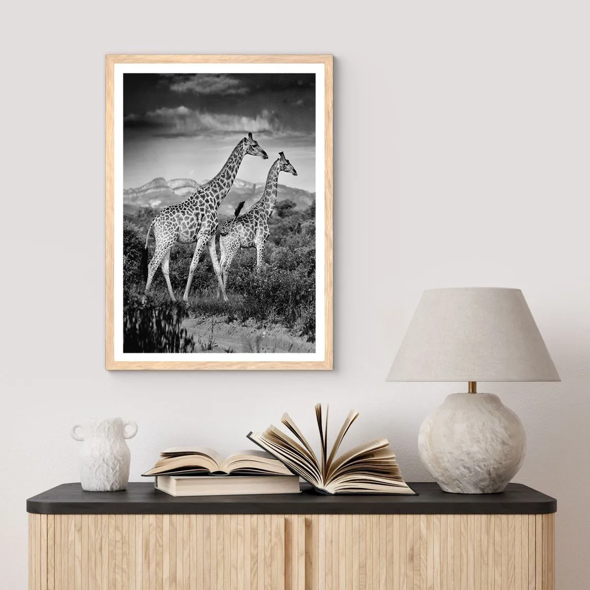 Póster en marco roble claro - La clase alta de África - 30x40 cm