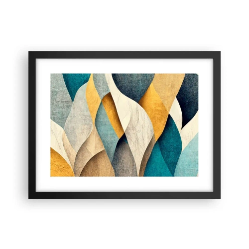 Póster en marco negro - Ritmo y ondulación - 40x30 cm