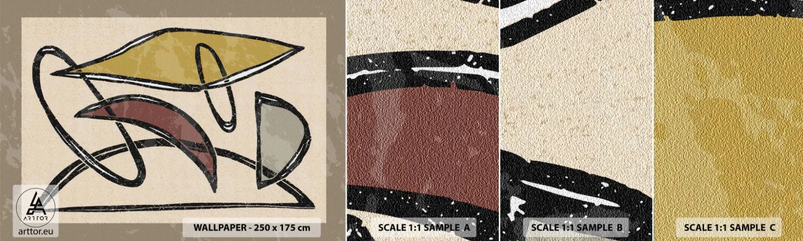 Muestra de fotomural autoadhesivo Deluxe Sticker - Verticales y niveles - Moderno, Abstracción, Pedazo - 100x30 cm