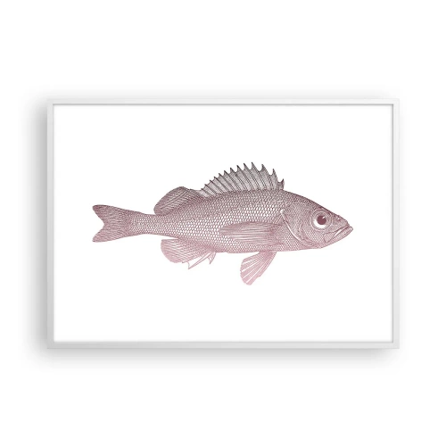 Póster en marco blanco - Pez de ojos grandes - 100x70 cm