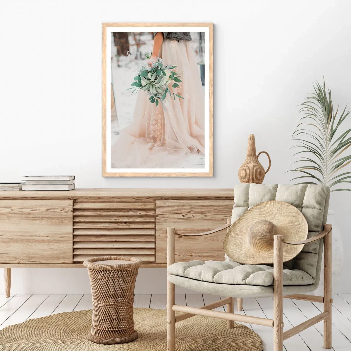 Póster en marco roble claro - Y vivieron felices para siempre - 50x70 cm