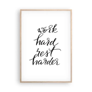 Póster en marco roble claro - Balance de vida - 70x100 cm