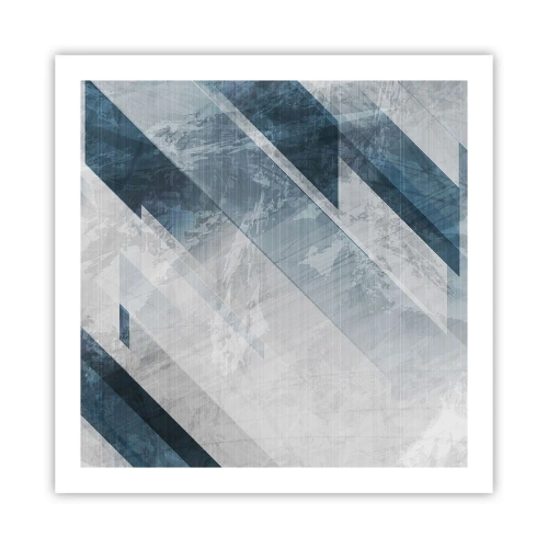 Póster - Composición espacial - movimiento de grises - 60x60 cm
