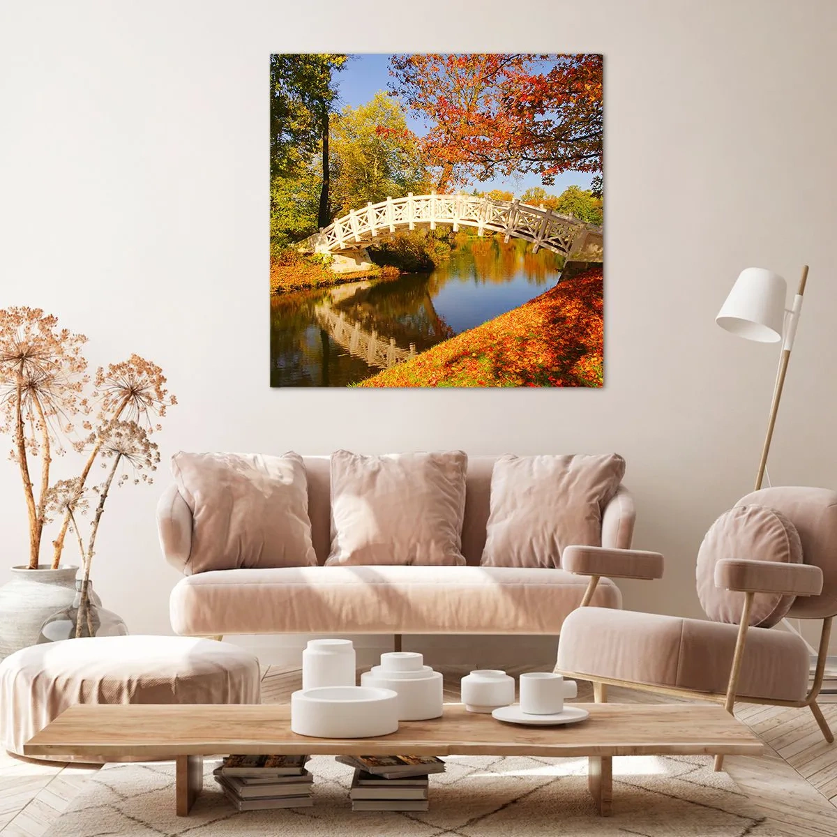 Cuadro sobre lienzo - Impresión de Imagen - En un puente blanco de suspiros - 60x60 cm