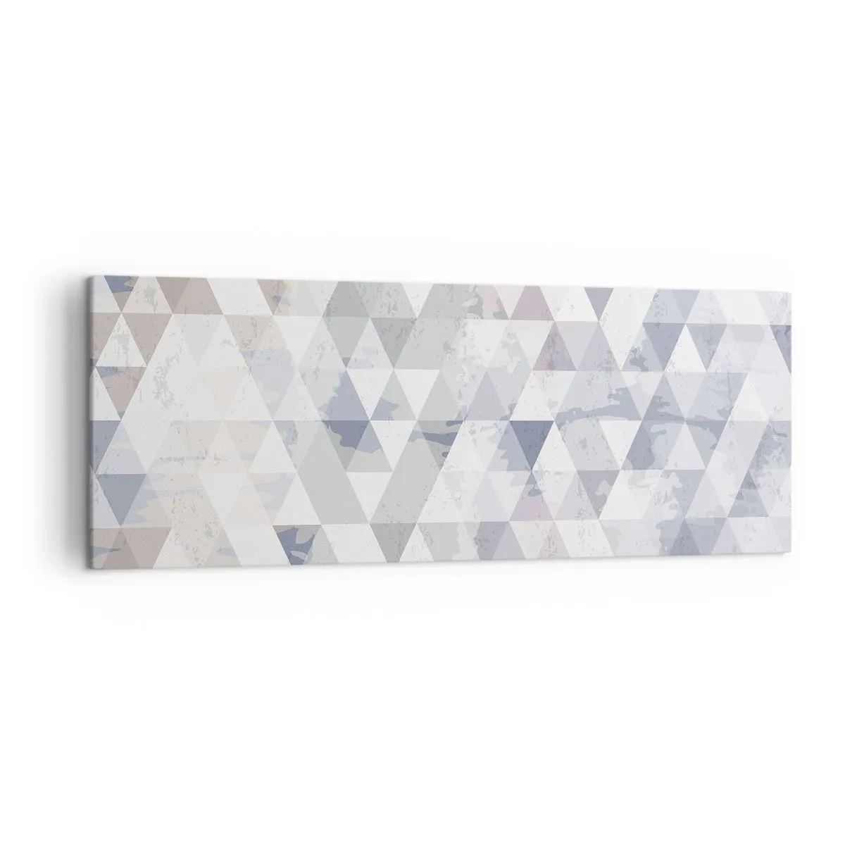Cuadro sobre lienzo - Impresión de Imagen - Patrón de triángulo geométrico en tonos pastel - 140x50cm - A ritmo de triángulo - Decoración de pared moderna para salón y dormitorio ARTTOR