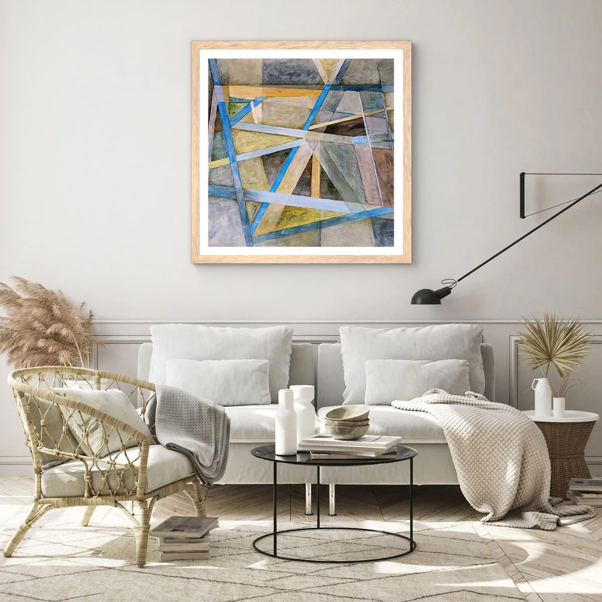 Póster en marco roble claro - ¿Recto o inclinado? - 40x40 cm