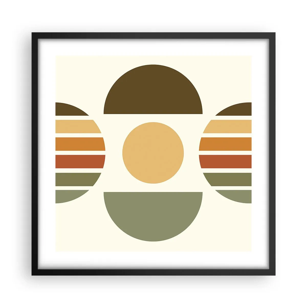 Póster en marco negro - Los tonos de la tierra - 50x50 cm