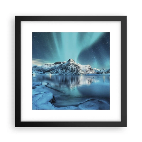 Póster en marco negro - Una noche de luz - 30x30 cm