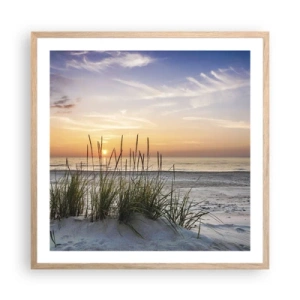 Póster en marco roble claro - Mira, piensa, siente - 60x60 cm