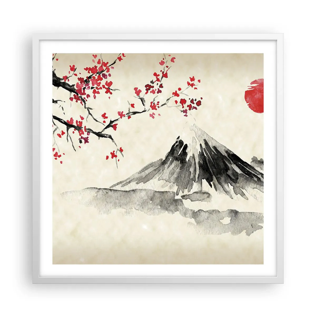 Póster en marco blanco - Enamórate de Japón - 60x60 cm