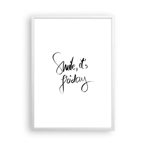 Póster en marco blanco - La verdadera alegría - 50x70 cm